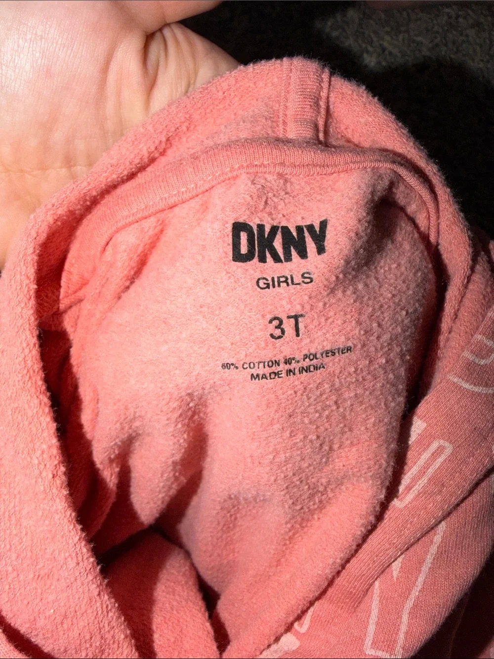 DKNY Pink Logo Print Hoodie & Jogger Set - Girls